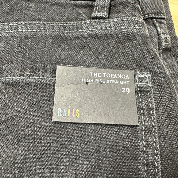 Rails NWT The Topanga High Waist Straight Leg Jeans in Tarmac Black Size 29 - Picture 4 of 12
